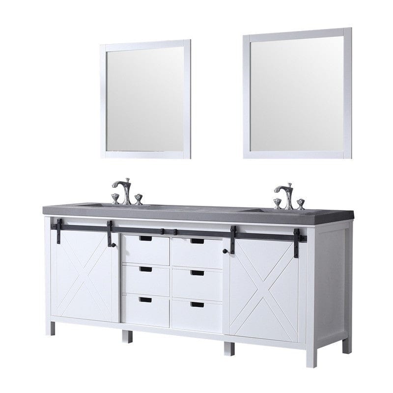 Marsyas Transitional White 80" Double Vanity Set | LM342280DAASM30F