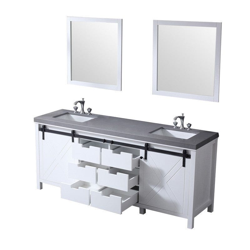 Marsyas Transitional White 80" Double Vanity Set | LM342280DAASM30F