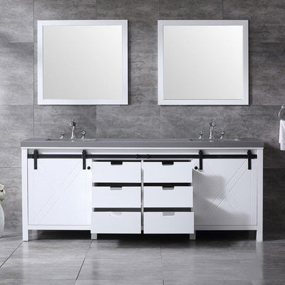 Marsyas Transitional White 84" Double Vanity Set | LM342284DAASM34F