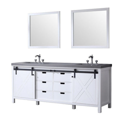 Marsyas Transitional White 84" Double Vanity Set | LM342284DAASM34F