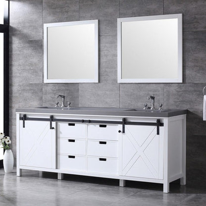 Marsyas Transitional White 84" Double Vanity Set | LM342284DAASM34F