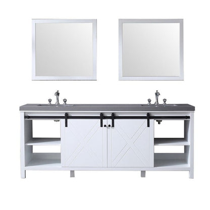 Marsyas Transitional White 84" Double Vanity Set | LM342284DAASM34F