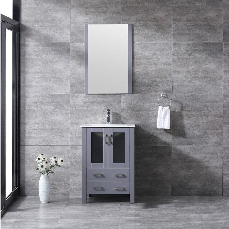 Volez Transitional Dark Grey 24" Single Vanity Set | LV341824SBESM22F