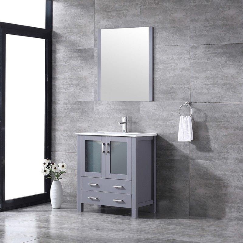 Volez Transitional Dark Grey 30" Single Vanity Set | LV341830SBESM28F