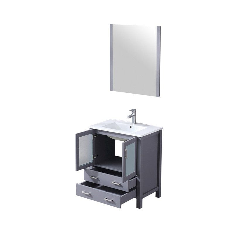 Volez Transitional Dark Grey 30" Single Vanity Set | LV341830SBESM28F