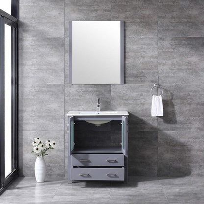 Volez Transitional Dark Grey 30" Single Vanity Set | LV341830SBESM28F