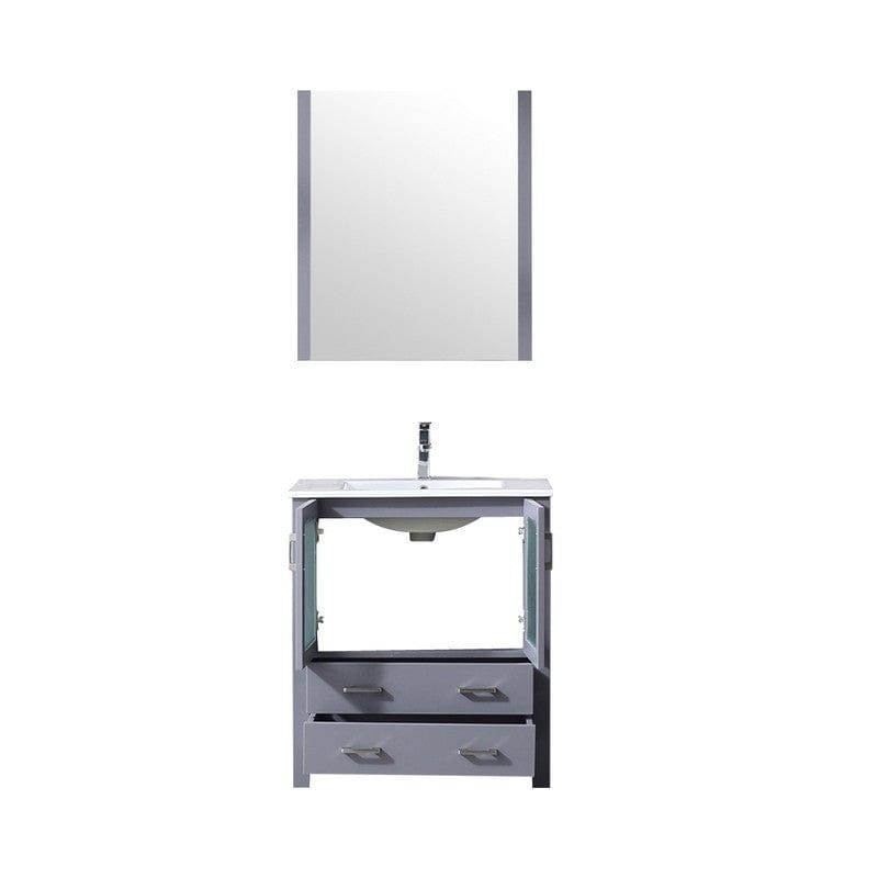 Volez Transitional Dark Grey 30" Single Vanity Set | LV341830SBESM28F