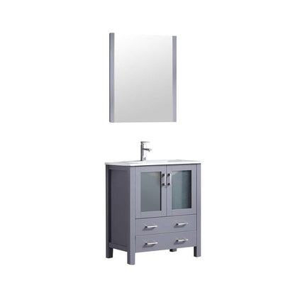 Volez Transitional Dark Grey 30" Single Vanity Set | LV341830SBESM28F