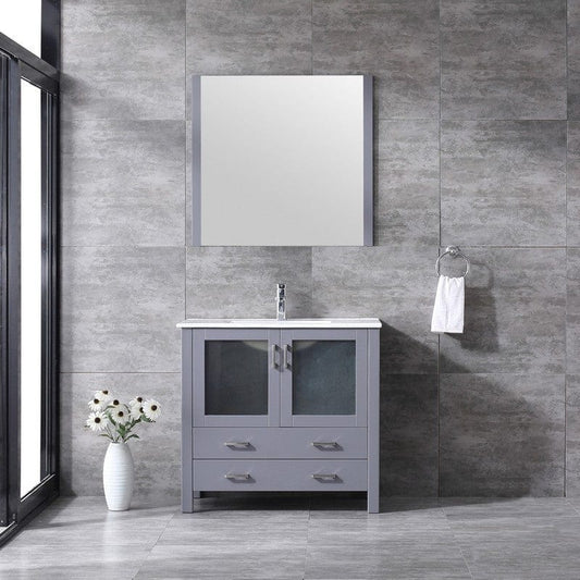 Volez Transitional Dark Grey 36" Single Vanity Set | LV341836SBESM34F