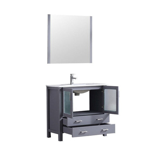 Volez Transitional Dark Grey 36" Single Vanity Set | LV341836SBESM34F