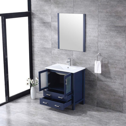 Volez Transitional Navy Blue 30" Single Vanity Set | LV341830SEESM28F