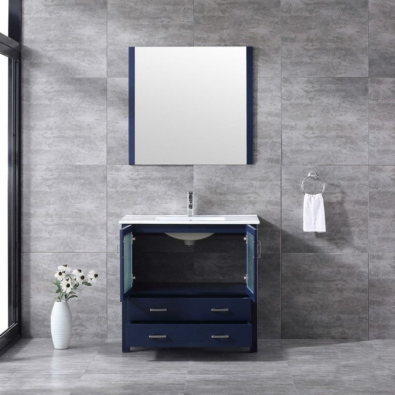 Volez Transitional Navy Blue 36" Single Vanity Set | LV341836SEESM34F