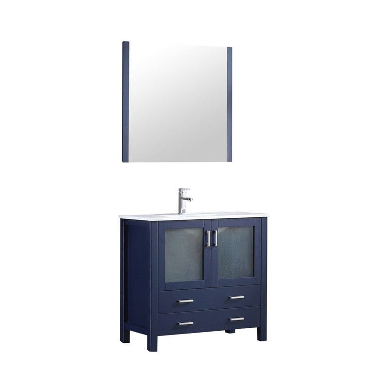 Volez Transitional Navy Blue 36" Single Vanity Set | LV341836SEESM34F