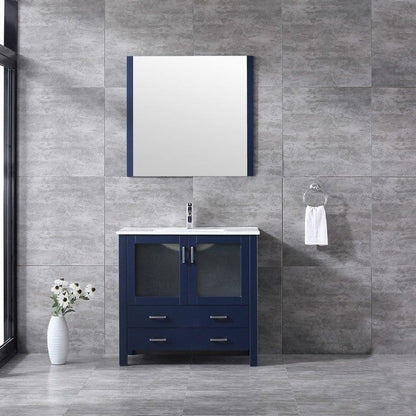 Volez Transitional Navy Blue 36" Single Vanity Set | LV341836SEESM34F