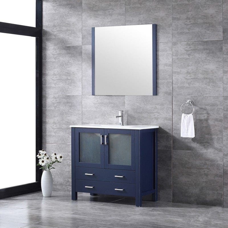 Volez Transitional Navy Blue 36" Single Vanity Set | LV341836SEESM34F