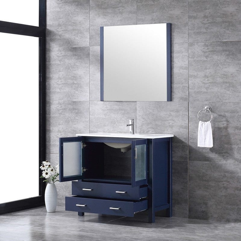 Volez Transitional Navy Blue 36" Single Vanity Set | LV341836SEESM34F