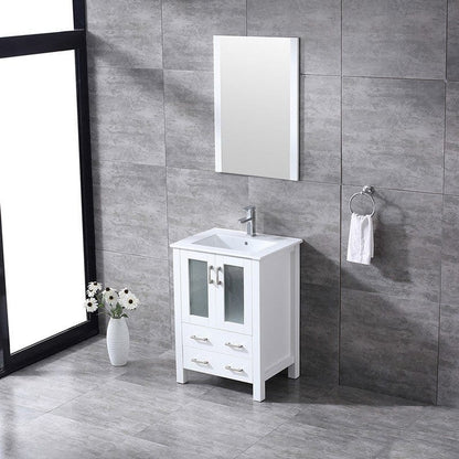 Volez Transitional White 24" Single Vanity Set | LV341824SAESM22F