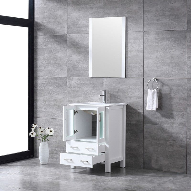 Volez Transitional White 24" Single Vanity Set | LV341824SAESM22F