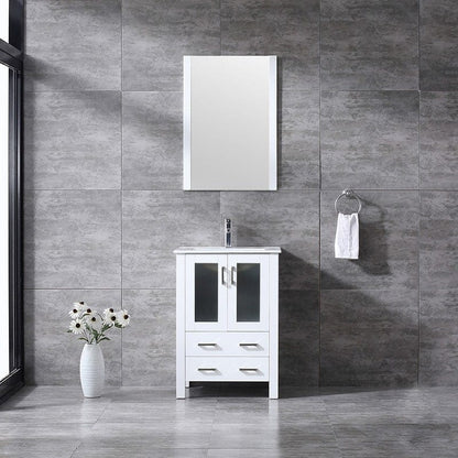 Volez Transitional White 24" Single Vanity Set | LV341824SAESM22F