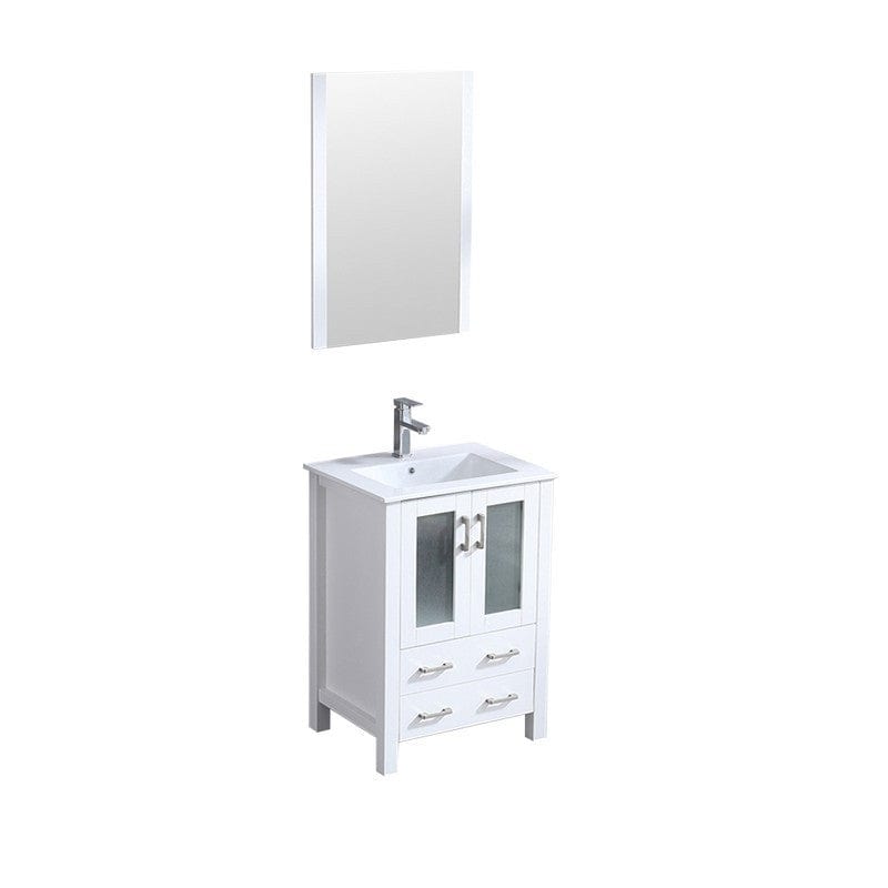 Volez Transitional White 24" Single Vanity Set | LV341824SAESM22F