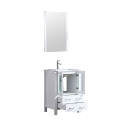 Volez Transitional White 24" Single Vanity Set | LV341824SAESM22F