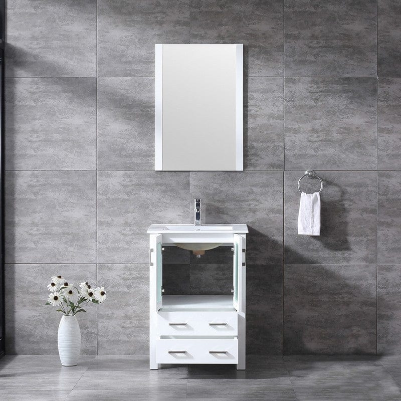 Volez Transitional White 24" Single Vanity Set | LV341824SAESM22F