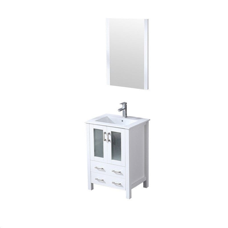 Volez Transitional White 24" Single Vanity Set | LV341824SAESM22F