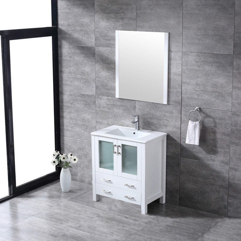 Volez Transitional White 30" Single Vanity Set | LV341830SAESM28F