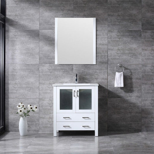 Volez Transitional White 30" Single Vanity Set | LV341830SAESM28F