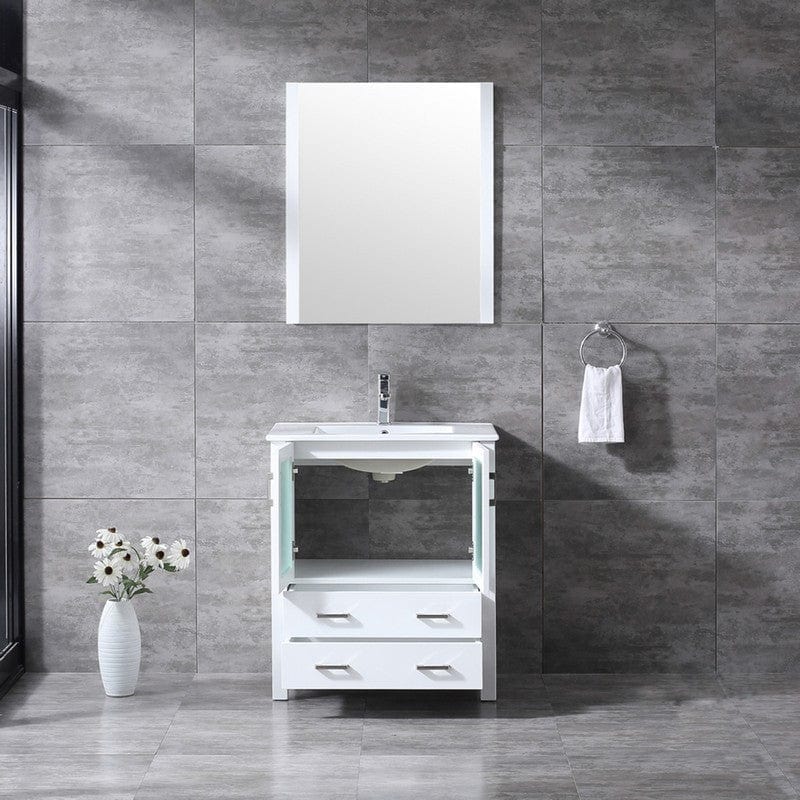 Volez Transitional White 30" Single Vanity Set | LV341830SAESM28F