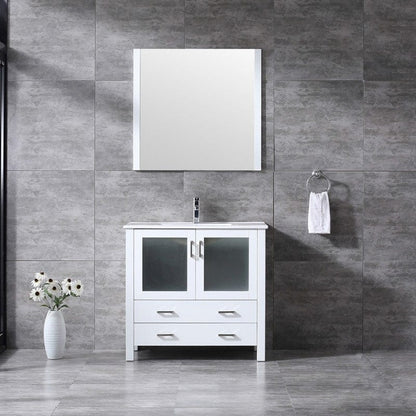 Volez Transitional White 36" Single Vanity Set | LV341836SAESM34F