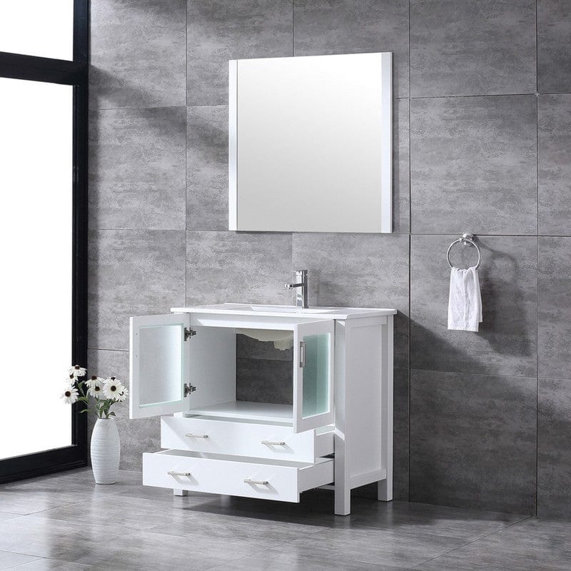 Volez Transitional White 36" Single Vanity Set | LV341836SAESM34F