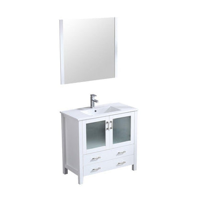 Volez Transitional White 36" Single Vanity Set | LV341836SAESM34F