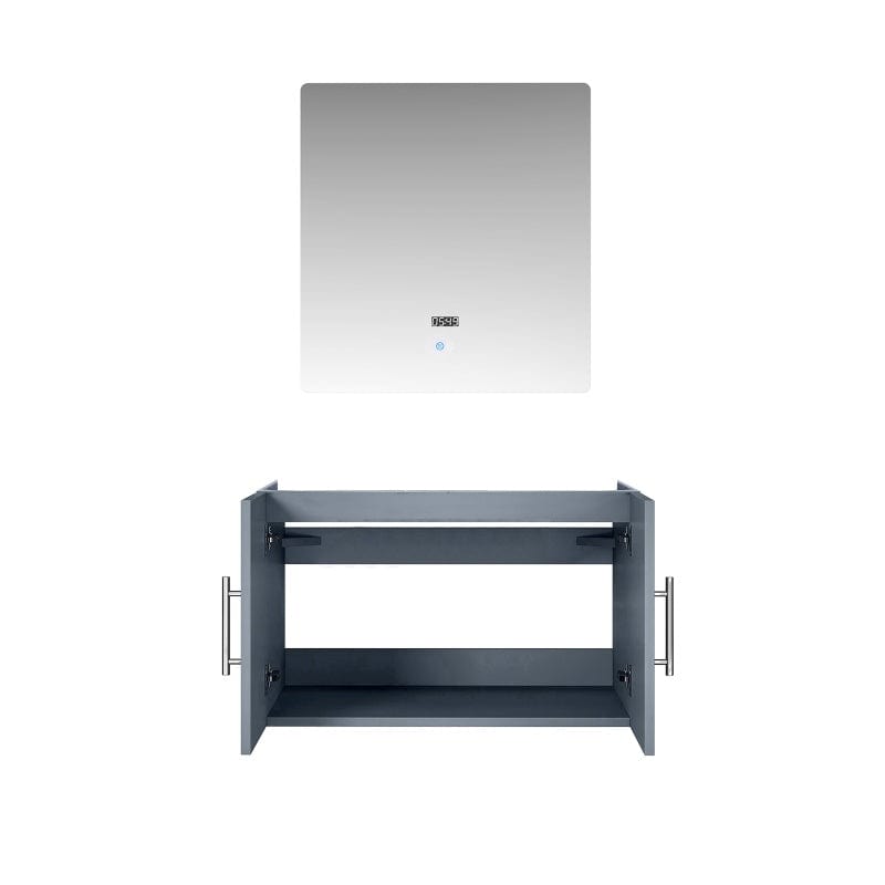 Geneva Transitional Dark Grey 30" Vanity with 30" Led Mirror, no Top | LG192230DB00LM30