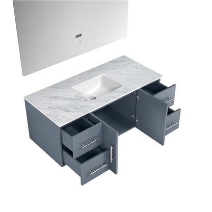 Geneva Transitional Dark Grey 48" Single Vanity with 48" Led Mirror | LG192248DBDSLM48