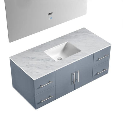 Geneva Transitional Dark Grey 48" Single Vanity with 48" Led Mirror | LG192248DBDSLM48