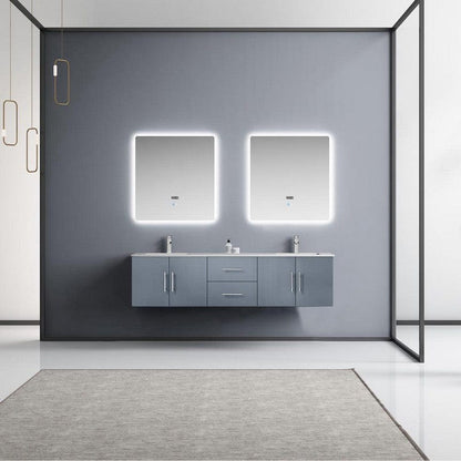 Geneva Transitional Dark Grey 72" Double Vanity Set | LG192272DBDSLM30F