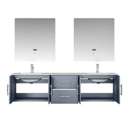 Geneva Transitional Dark Grey 72" Double Vanity Set | LG192272DBDSLM30F