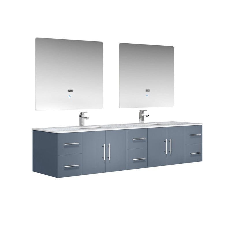 Geneva Transitional Dark Grey 84" Double Vanity Set | LG192284DBDSLM36F