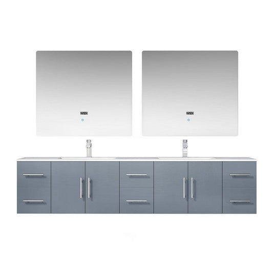 Geneva Transitional Dark Grey 84" Double Vanity Set | LG192284DBDSLM36F