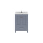 Caroline Avenue 24" Single Bath Vanity in Gray with White Quartz Countertop white background