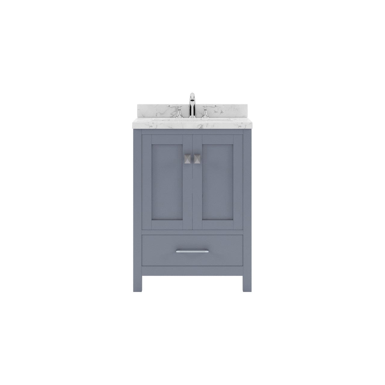 Caroline Avenue 24" Single Bath Vanity in Gray with White Quartz Countertop white background