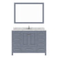 Caroline Avenue 48" Single Bath Vanity in Gray with White Quartz Top white background