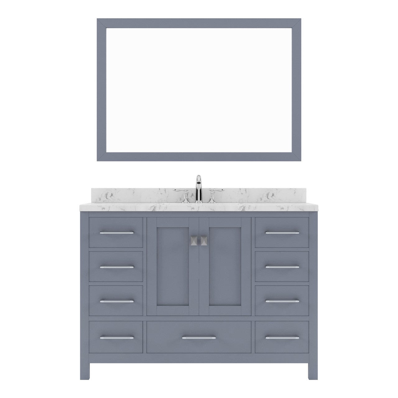 Caroline Avenue 48" Single Bath Vanity in Gray with White Quartz Top white background