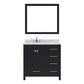 Virtu USA Caroline Avenue 36" Single Bath Vanity in Espresso with Calacatta Quartz Top and Round Sink with Brushed Nickel Faucet with Matching Mirror | GS-50036-CCRO-ES-001