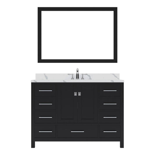 Virtu USA Vanities Caroline Avenue Espresso 48" Single Square Sink Vanity with Calacatta Quartz Top | GS-50048-CCSQ-ES