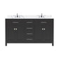 Virtu USA Caroline Avenue 60" Double Bath Vanity in Espresso with Calacatta Quartz Top and Round Sink | MD-2060-CCRO-ES-NM