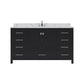 Virtu USA Caroline Avenue 60" Single Bath Vanity in Espresso with Calacatta Quartz Top and Square Sink | GS-50060-CCSQ-ES-NM