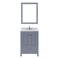 Virtu USA Caroline Avenue 24" Single Bath Vanity in Gray with Calacatta Quartz Top and Round Sink with Polished Chrome Faucet with Matching Mirror | GS-50024-CCRO-GR-002