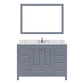 Virtu USA Caroline Avenue 48" Single Bath Vanity in Gray with Calacatta Quartz Top and Round Sink with Polished Chrome Faucet with Matching Mirror | GS-50048-CCRO-GR-002